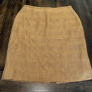 🟠 EVAN PICONE BROWN PLAID PENCIL SKIRT SIZE 8
